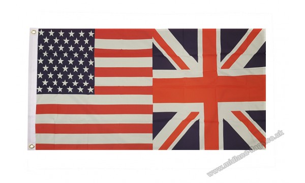 USA and UK Friendship Flag